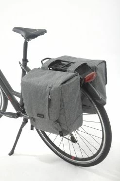 Double Sacoche Vélo New Looxs Nova - 32 Litres -Promos Vélo Magasin 8714827989487 525337 nova double grey bike 1