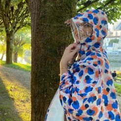 Poncho Le Temps Des Grenouilles Imprimé Multicolore -Promos Vélo Magasin cape pluie originale femme fleurie fleurs velo