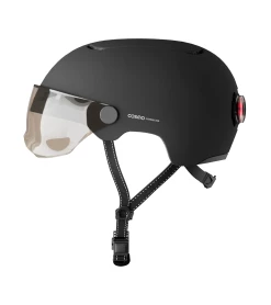 Cosmo Connected Casque Visière + Lumière Cosmo Fusion Pure -Promos Vélo Magasin casque avec visiere lumiere integree cosmo fusion pure noir