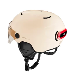 Cosmo Connected Casque Vélo Urbain Avec Feu Intégré -Promos Vélo Magasin casque eclairage velo integree cosmo fusion premium sable