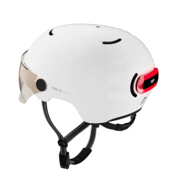 Cosmo Connected Casque Visière + Lumière Cosmo Fusion Pure -Promos Vélo Magasin casque velo avec visiere lumiere amovible cosmo fusion pure