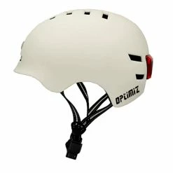 Casque Lumineux Optimiz O365 (noir Ou Blanc) -Promos Vélo Magasin casque velo visiere blanc optimiz
