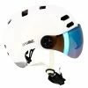 Casque Visière Clignotant Et Bluetooth Optimiz 390 -Promos Vélo Magasin casque velo visiere tendance blanc brillant optimiz