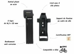 Antivol Pliant Vélo à Clés Michelin -Promos Vélo Magasin fonctionnement antivol pliant velo michelin