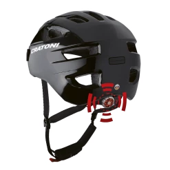 Casque Cratoni C-Swift Urban -Promos Vélo Magasin helm c swift black glossy rueckansicht mit licht