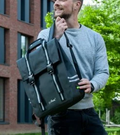 Go Fluo Sac à Dos Vélo Urbain Imperméable Marlow -Promos Vélo Magasin sac a dos velo impermeable noir go fluo marlow