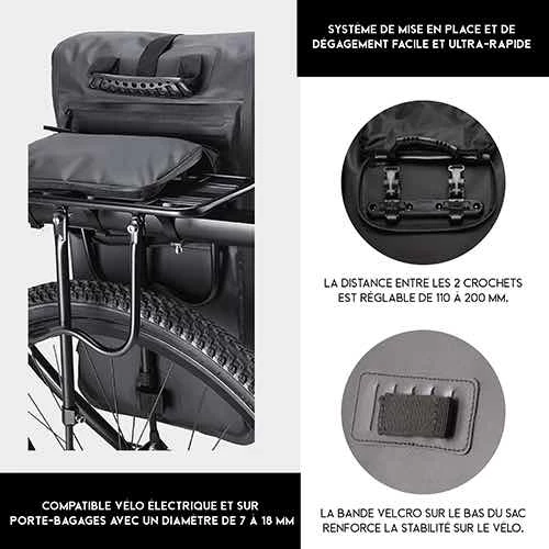 Badawin Sacoche Vélo + Sac à Dos étanche 9 Badawin Sacoche Vélo + Sac à Dos étanche – Image 7