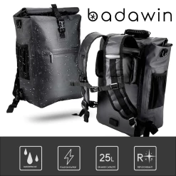 Badawin Sacoche Vélo + Sac à Dos étanche 17 Badawin Sacoche Vélo + Sac à Dos étanche -Promos Vélo Magasin sacoche badawin convertible sac a dos infos