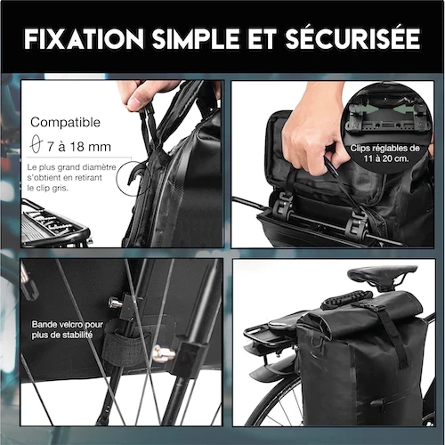 Badawin Sacoche Vélo + Sac à Dos étanche 8 Badawin Sacoche Vélo + Sac à Dos étanche – Image 6