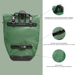 Badawin Sacoche Pour Vélo 25L (verte Ou Bleue) -Promos Vélo Magasin sacoche pour velo etanche bache soudee verte