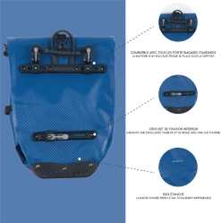 Badawin Sacoche Pour Vélo 25L (verte Ou Bleue) -Promos Vélo Magasin sacoche pour velo fixation facile porte bagages