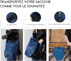 Badawin Sacoche Pour Vélo 25L (verte Ou Bleue) -Promos Vélo Magasin sacoche pour velo polyvalente impermeable bleu electrique