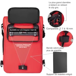 Badawin Sac à Dos Sacoche Vélo Porte Bagage Rouge -Promos Vélo Magasin transformer sac a dos en sacoche velo